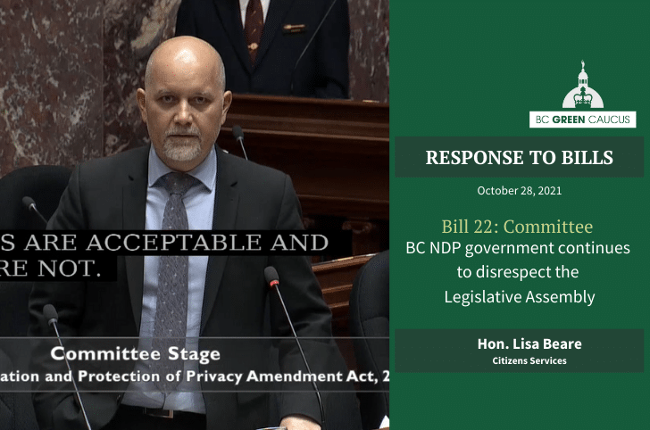 Bill 22: BC NDP government continues to disrespect the Legislative Assembly