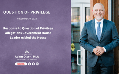Response to Question of Privilege allegations Government House Leader misled the House